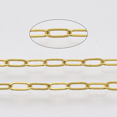 Brass Paperclip Chains X-CHC-S008-001D-G-1