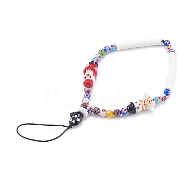 Handmade Lampwork Beaded Mobile Straps for Christmas HJEW-JM00446-05-1