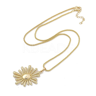 Rack Plating Brass Sun Pendant Necklaces NJEW-P317-07G-1