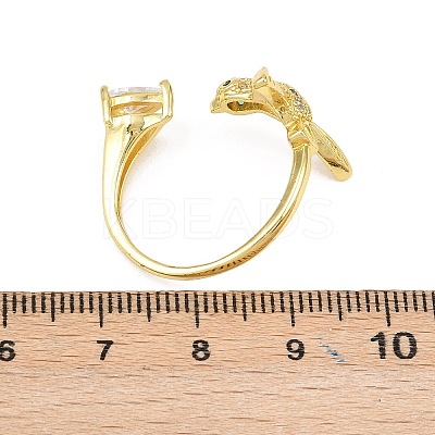 Brass Micro Pave Cubic Zirconia Cuff Rings for Women RJEW-Z113-38G-1