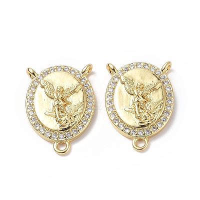Eco-Friendly Rack Plating Brass Micro Pave Cubic Zirconia Chandelier Components Links KK-F845-11G-1