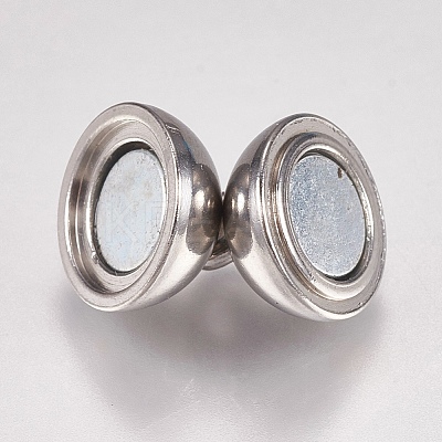 Tarnish Resistant 304 Stainless Steel Magnetic Clasps with Loops LS-STAS-G173-05P-10mm-1