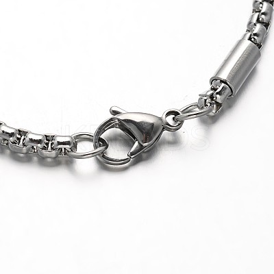 Tarnish Resistant 304 Stainless Steel Box Chain Bracelets BJEW-M125-01P-1
