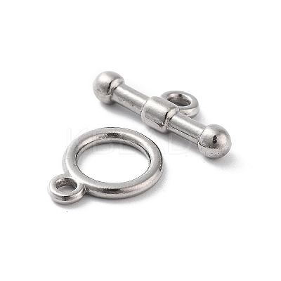 Non-Tarnish 304 Stainless Steel Ring Toggle Clasps X-STAS-A092-09G-P-1