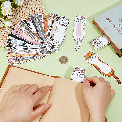 30Pcs Cute Paper Cat Bookmarks AJEW-WH0455-255-1