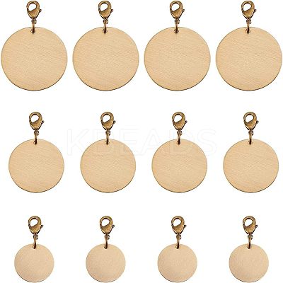 12Pcs 3 Style Brass Pendants HJEW-FH0001-11-1