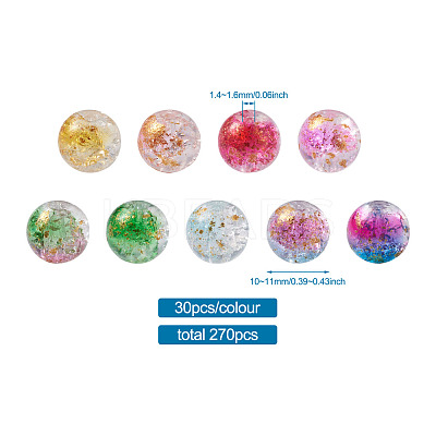 Transparent Spray Painted Crackle Glass Beads Strands GLAA-TA0003-09-1