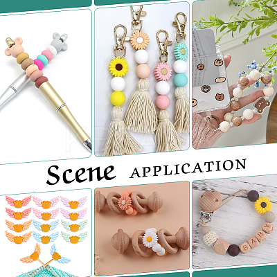 Wing Food Grade Eco-Friendly Silicone Focal Beads SIL-NB0001-43-1