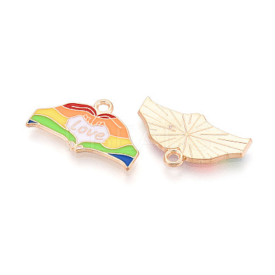 Rainbow Color Pride Alloy Enamel Pendants ENAM-K067-17-1