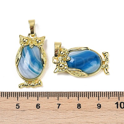 Natural Banded Agate(Dyed & Heated) Pendant KK-F887-02G-11-1