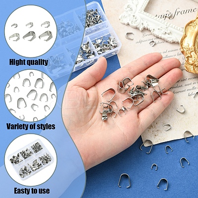189Pcs 201 Stainless Steel Snap on Bails STAS-FS0001-73-1