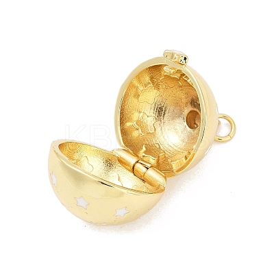 Brass Micro Pave Cubic Zirconia Locket Pendants KK-H203-13G-04-1