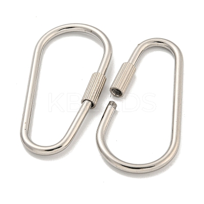 Non-Tarnish 304 Stainless Steel Screw Carabiner Lock Charms STAS-C092-09A-P-1