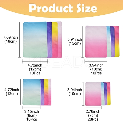 50Pcs 4 Style Two Tone Rectangle Plastic Zip Top Gift Bags OPP-FS0001-19A-2-1
