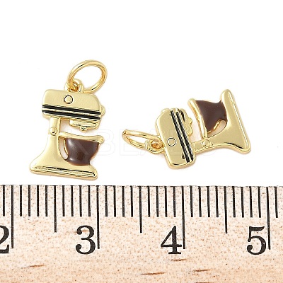 Brass Enamel Charms KK-C110-06G-01-1