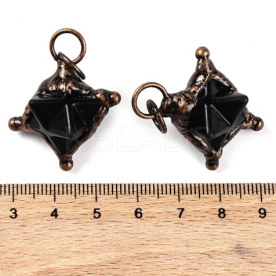 Natural Mixed Gemstone Merkaba Star Pendants G-C144-01R-1