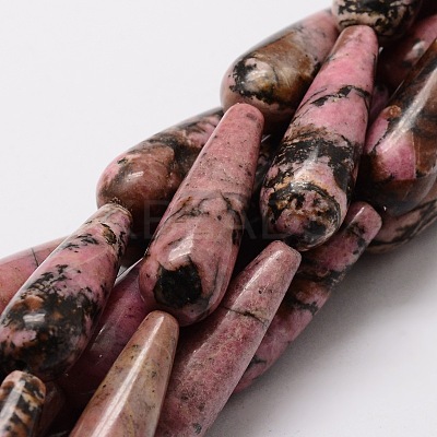 Natural Rhodonite Teardrop Beads Strands G-E329-28-1