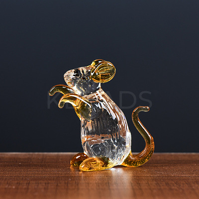 Glass Chinese Zodiac Figurines Statues for Home Office Desktop Feng Shui Ornament PW-WGC1701-01-1