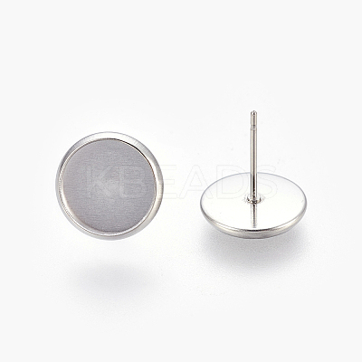 Non-Tarnish Eco-Friendly 316 Surgical Stainless Steel Stud Earring Settings LS-X-STAS-F181-01P-10mm-1