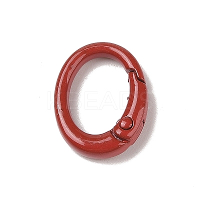 Spray Painted Alloy Spring Gate Rings AJEW-C035-01I-1