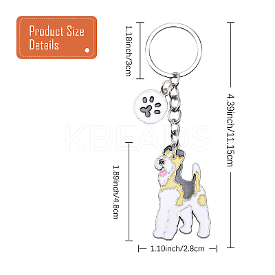 WEWAYSMILE Dog Keychain Car Keychain Pet Pendant Key-Ring Lovely Dog Key-ring Portable Metal Keychain Gift for Pet Lover Birthday Puppy Theme Party Supplies (Terrier) JX803A-1