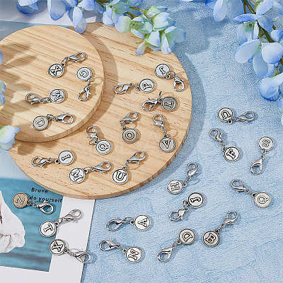 52Pcs 26 Style Alloy Replacement Zipper Sliders HJEW-AB00695-1