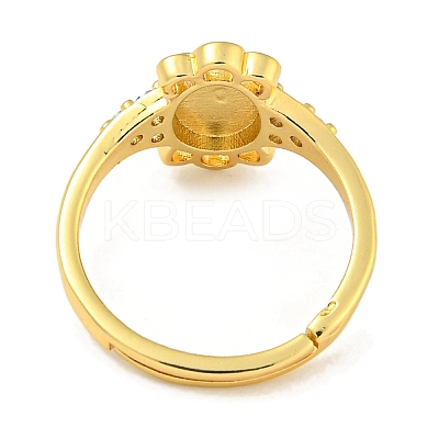 Oval with Saint Rack Plating Brass Micro Pave Cubic Zirconia Adjustable Rings RJEW-I105-04G-05-1