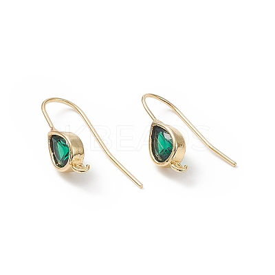 Real 18K Gold Plated Brass Earring Hooks KK-B060-07G-04-1