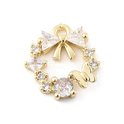 Brass Micro Pave Cubic Zirconia Pendants KK-K371-41A-G-1