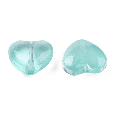 Transparent Spray Painted Glass Beads GLAA-N035-030-C02-1