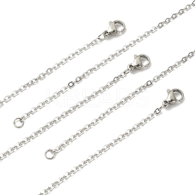 10Pcs 304 Stainless Steel Cable Chain Necklaces Set for Men Women STAS-YW0002-01P-1