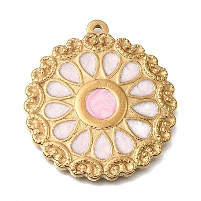 304 Stainless Steel Enamel Pendants STAS-E520-02A-G-1