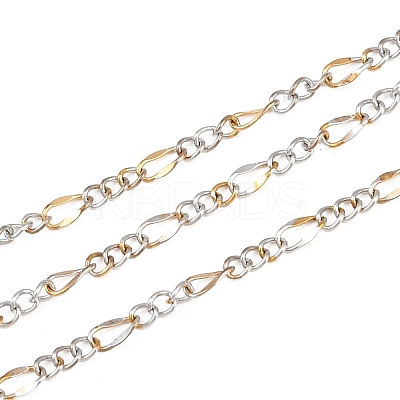 Two Tone 304 Stainless Steel Figaro Chains CHS-P028-13A-1