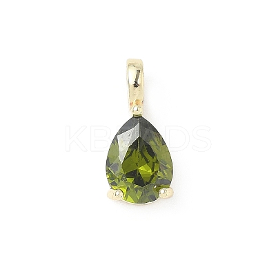 Brass Birthstone Pendants KK-D372-02G-1