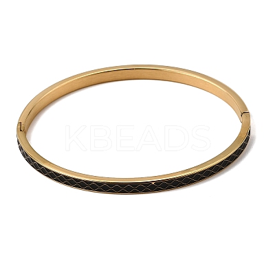 304 Stainless Steel Enamel Hinged Cuff Bangles for Women SA-CBAC920-15G-02-1