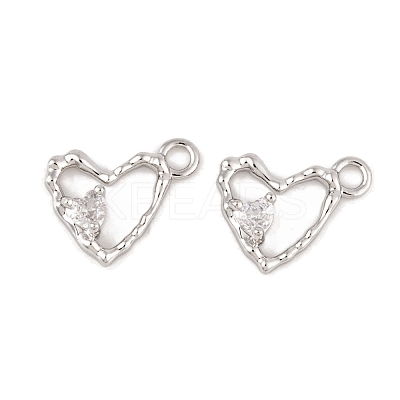 Brass Micro Pave Clear Cubic Zirconia Charms LS-KK-L212-19P-1