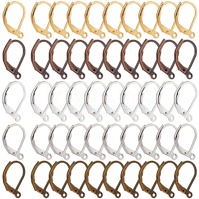 200Pcs 5 Colors Brass Leverback Earring Findings KK-SP0001-01-1