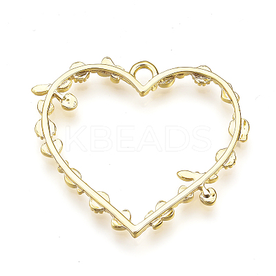 Rack Plating Alloy Open Back Bezel Pendants PALLOY-Q351-67G-FF-1