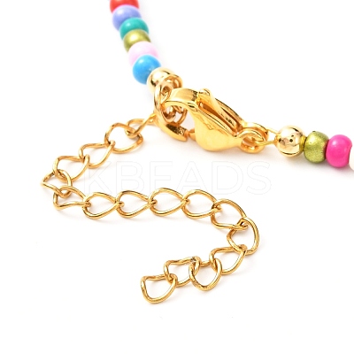Glass Seed Beaded Necklaces NJEW-JN03723-1
