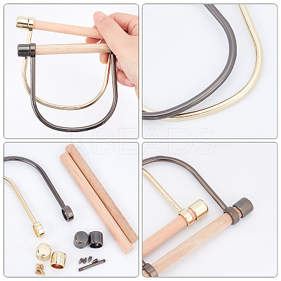 4 Sets 2 Colors Alloy Bag Handle FIND-WR0002-50-1