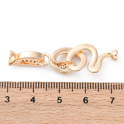 Brass Micro Pave Cubic Zirconia Fold Over Clasps KK-D360-13G-1