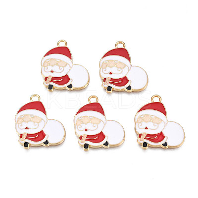 Rack Plating Alloy Enamel Pendants ENAM-N055-164-1