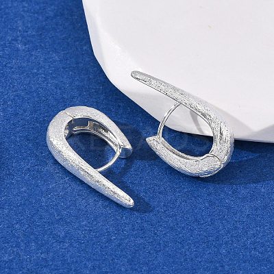 Brass U-Shaped Hoop Earrings EJEW-A143-01A-S-1