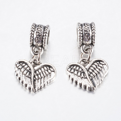 Tibetan Style Alloy European Dangle Charms PALLOY-F199-33AS-1