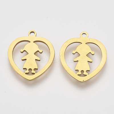 201 Stainless Steel Pendants STAS-S110-067G-1