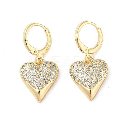 Rack Plating Brass Micro Pave Clear Cubic Zirconia Leverback Earrings Earrings for Women EJEW-G394-32G-1