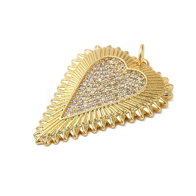 Rack Plating Brass Micro Pave Cubic Zirconia Pendants KK-P279-05B-G-1