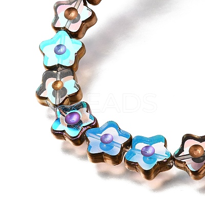 Electroplated Transparent Glass Beads Strands GL-CBA98F0-09E-1