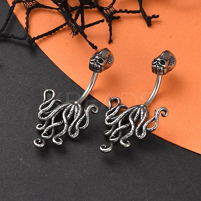 Octopus 316 Surgical Stainless Steel Belly Button Rings EJEW-G416-07AS-1