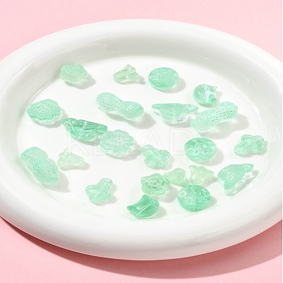 120Pcs 8 Styles Spray Painted Transparent Glass Beads GLAA-FS0002-22-1